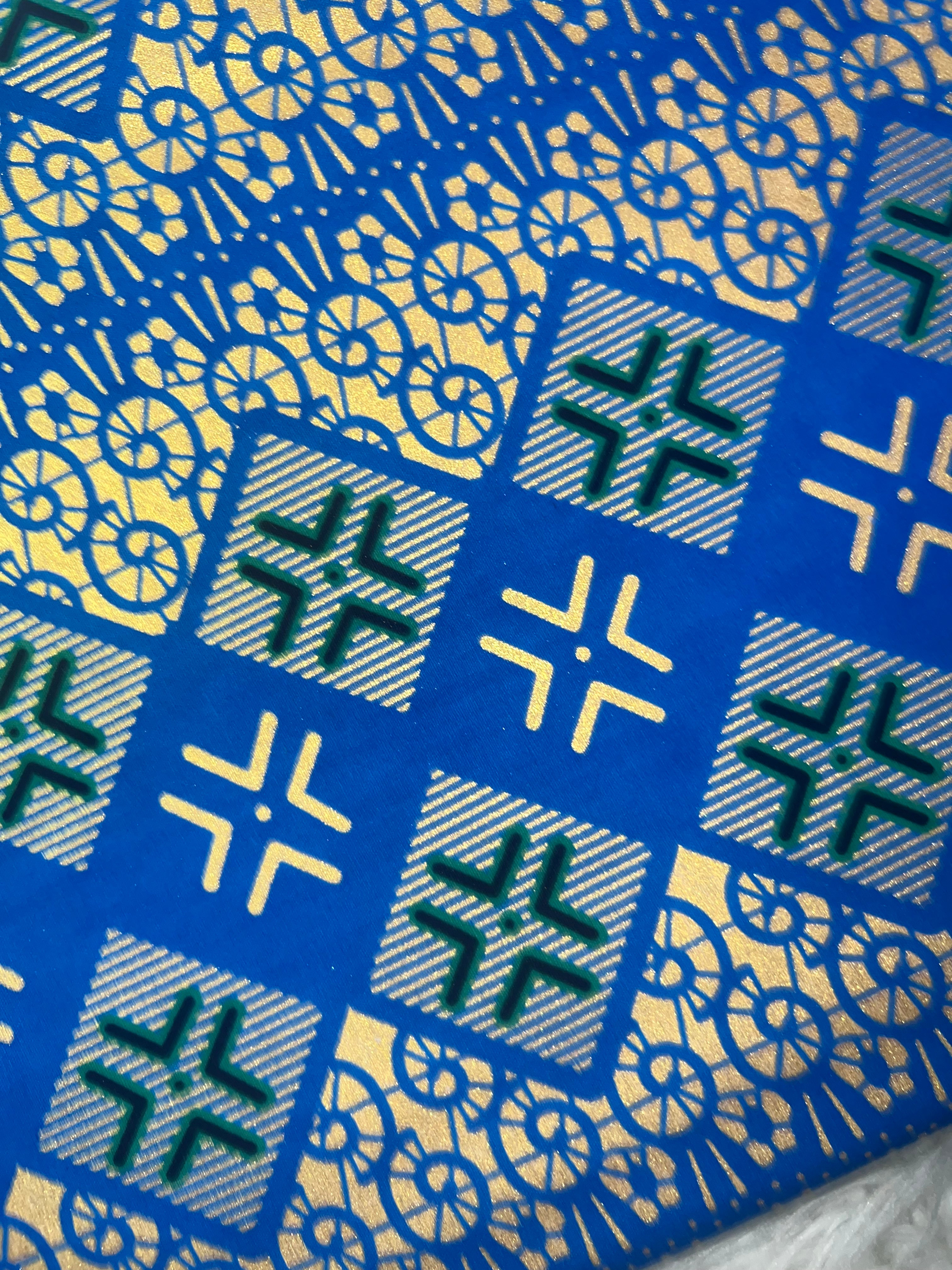 100% Cotton African Ankara Print Fabric Royal Blue Wax Vibrant Patterned Textile,  Ankara African Fabric for Sewing **ITEM SOLD by YARD**