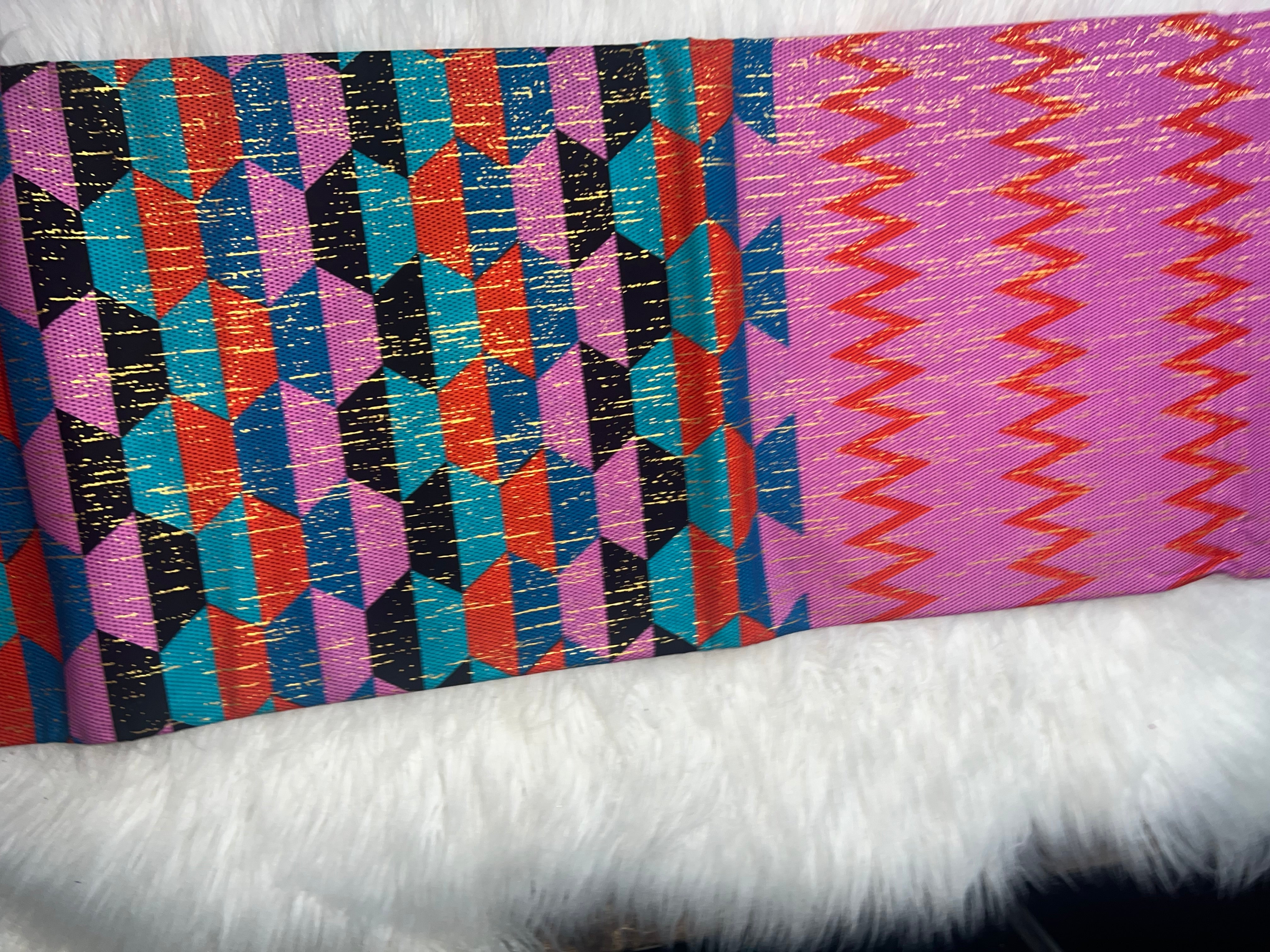 African Hitartex Ankara Print 100% Cotton Fabric Wax motif kente pink, Traditional Ankara African Fabric for Sewing **ITEM SOLD by YARD**