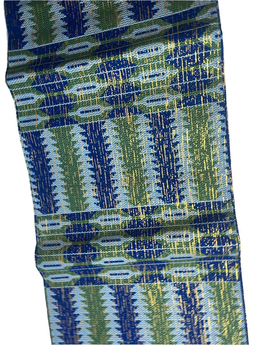 100% Cotton African Hitartex Ankara Print Fabric Wax motif kente Blue, Traditional Ankara African Fabric for Sewing **ITEM SOLD by YARD**