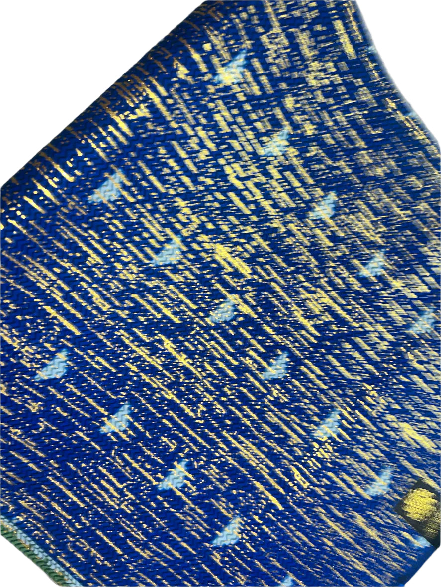 100% Cotton African Hitartex Ankara Print Fabric Wax motif kente Blue, Traditional Ankara African Fabric for Sewing **ITEM SOLD by YARD**