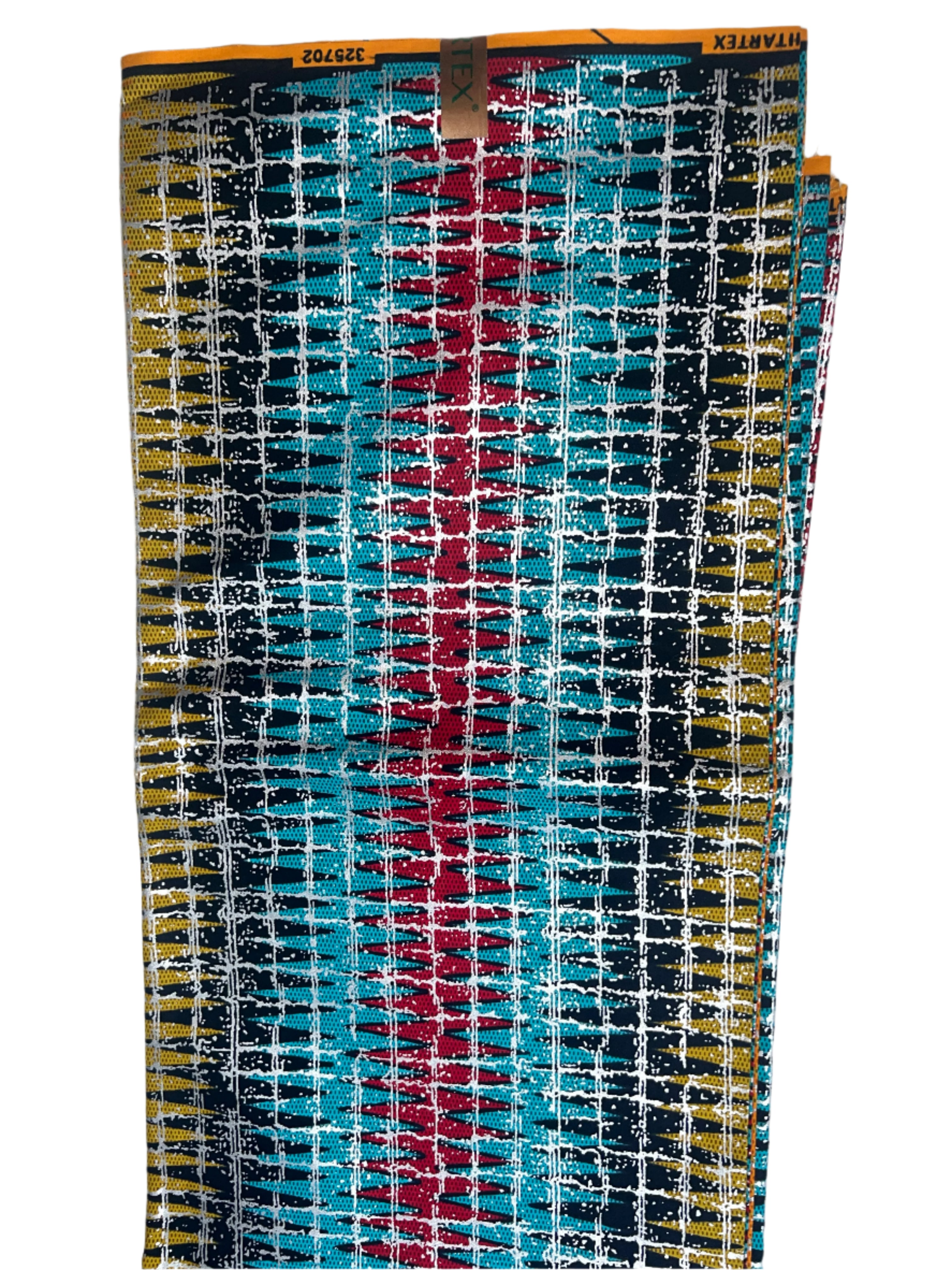 African Hitartex Ankara Print Fabric 100% Cotton Wax motif kente blue and red,  Ankara African Fabric for Sewing**ITEM SOLD by YARD**