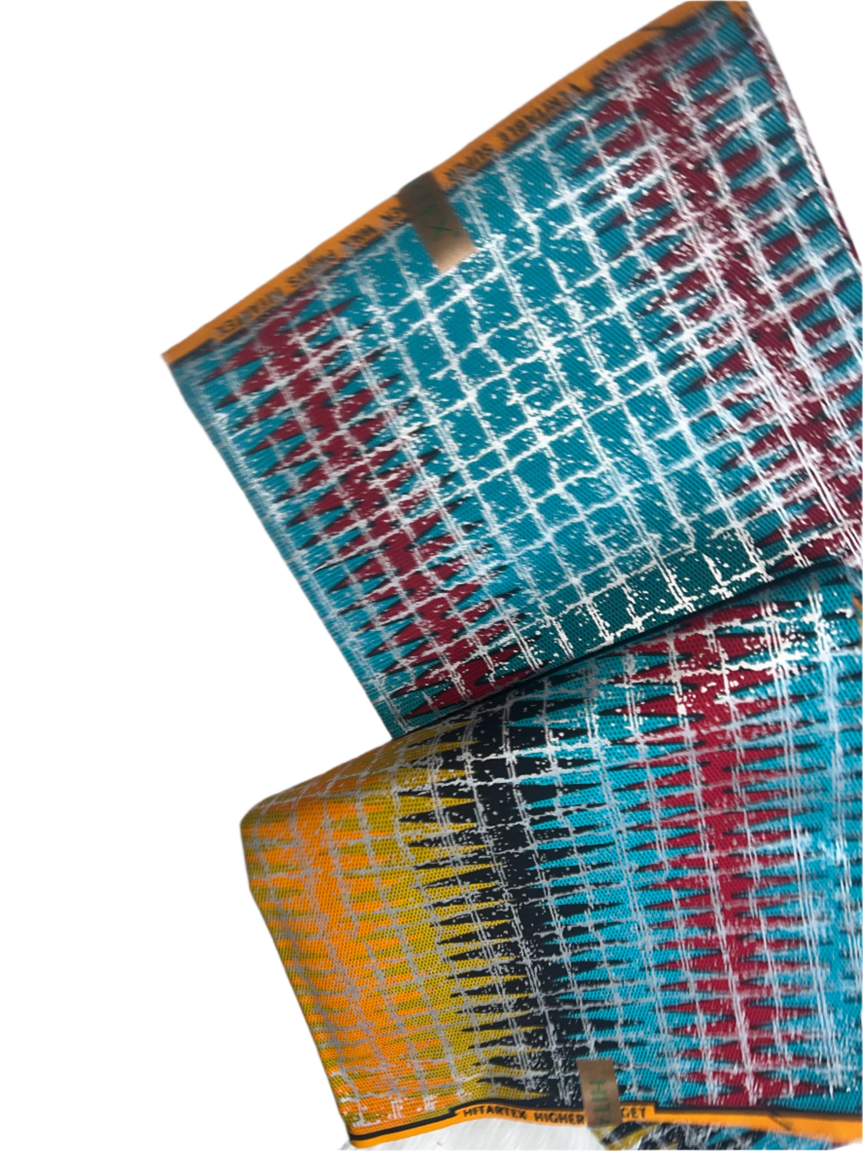 African Hitartex Ankara Print Fabric 100% Cotton Wax motif kente blue and red,  Ankara African Fabric for Sewing**ITEM SOLD by YARD**