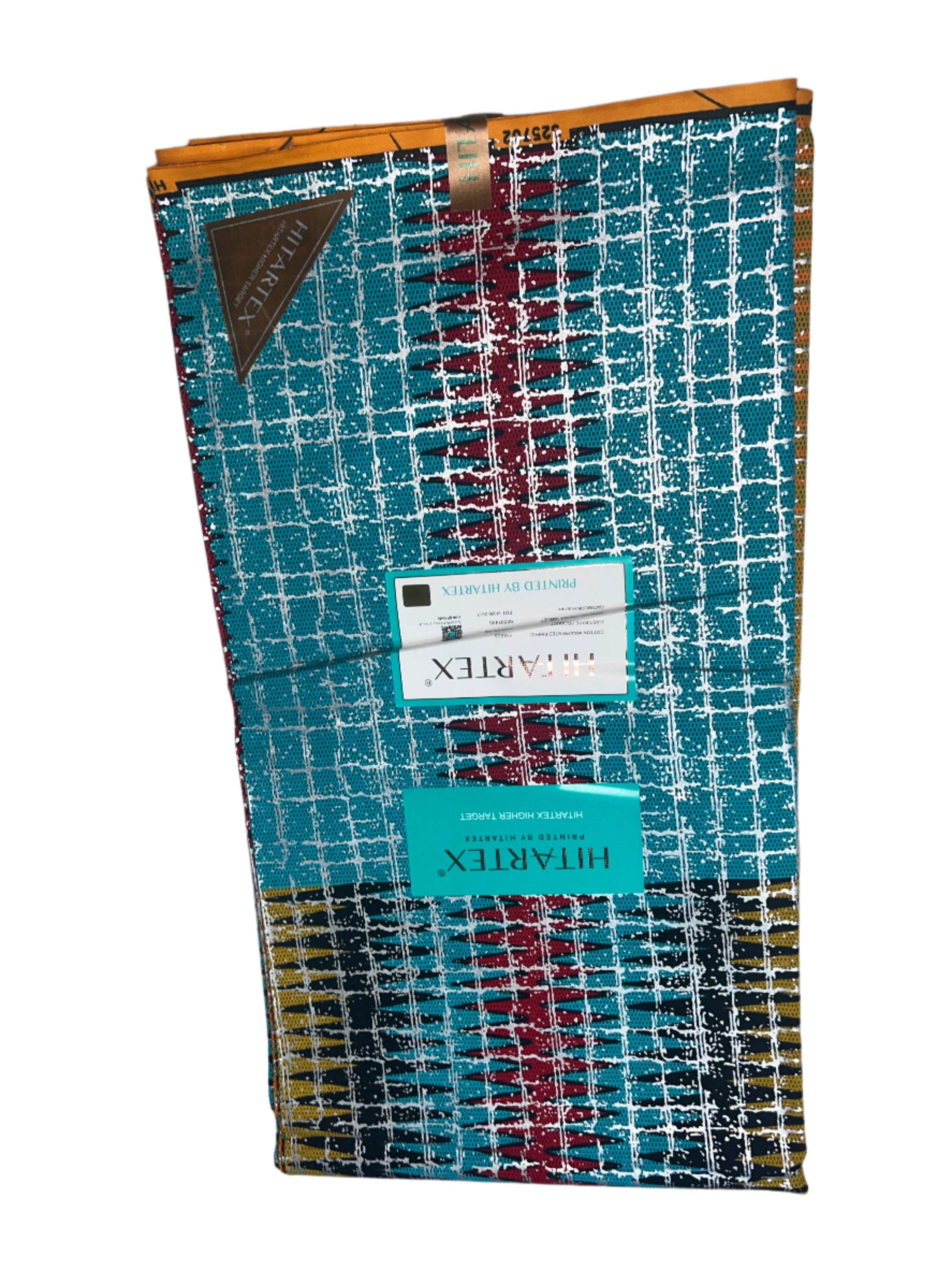 African Hitartex Ankara Print Fabric 100% Cotton Wax motif kente blue and red,  Ankara African Fabric for Sewing**ITEM SOLD by YARD**