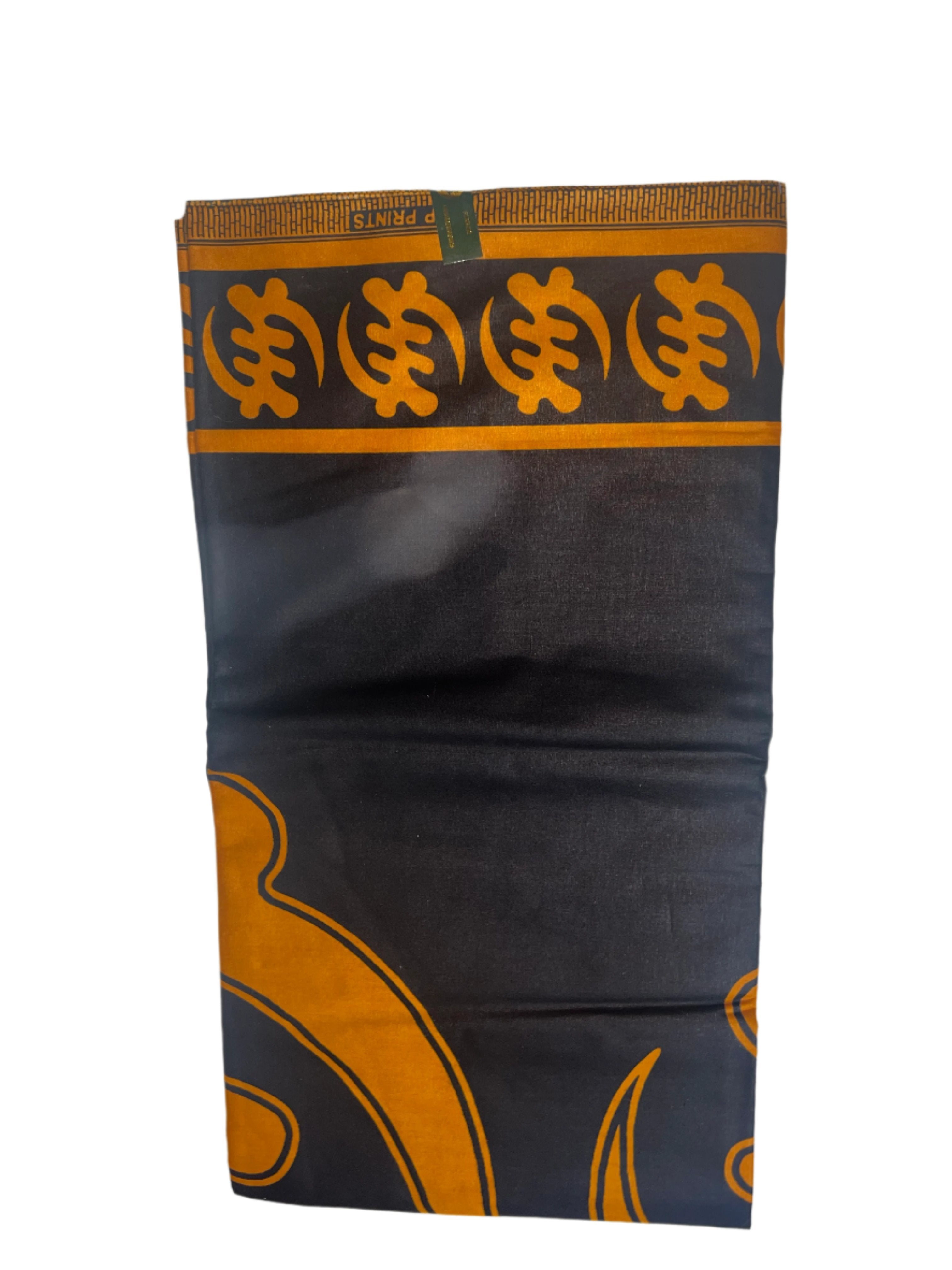 100% Cotton African Ankara Print Fabric Wax orange and black Patterned, Traditional Ankara African Fabric for Sewing **ITEM SOLD by YARD**