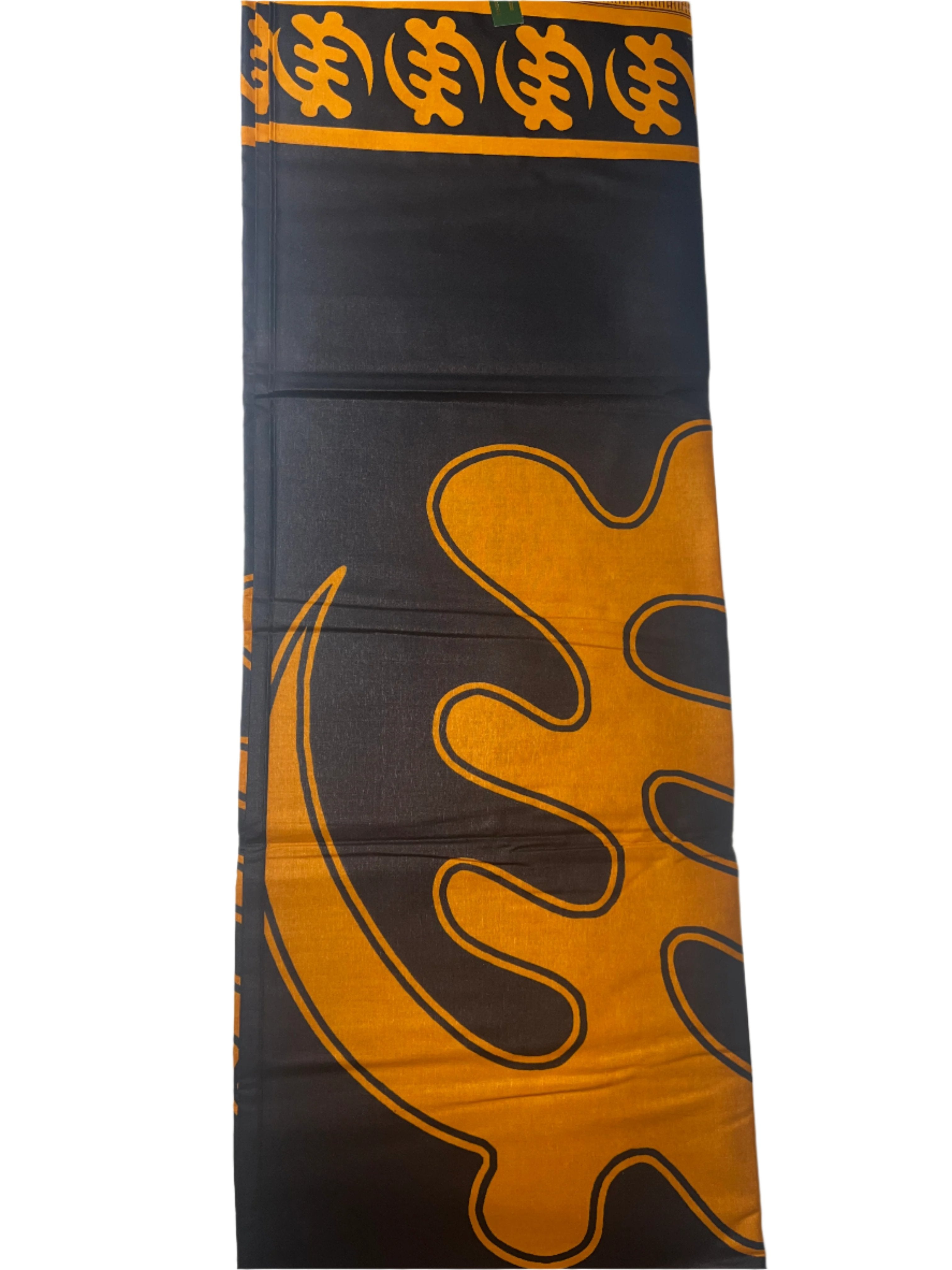 100% Cotton African Ankara Print Fabric Wax orange and black Patterned, Traditional Ankara African Fabric for Sewing **ITEM SOLD by YARD**