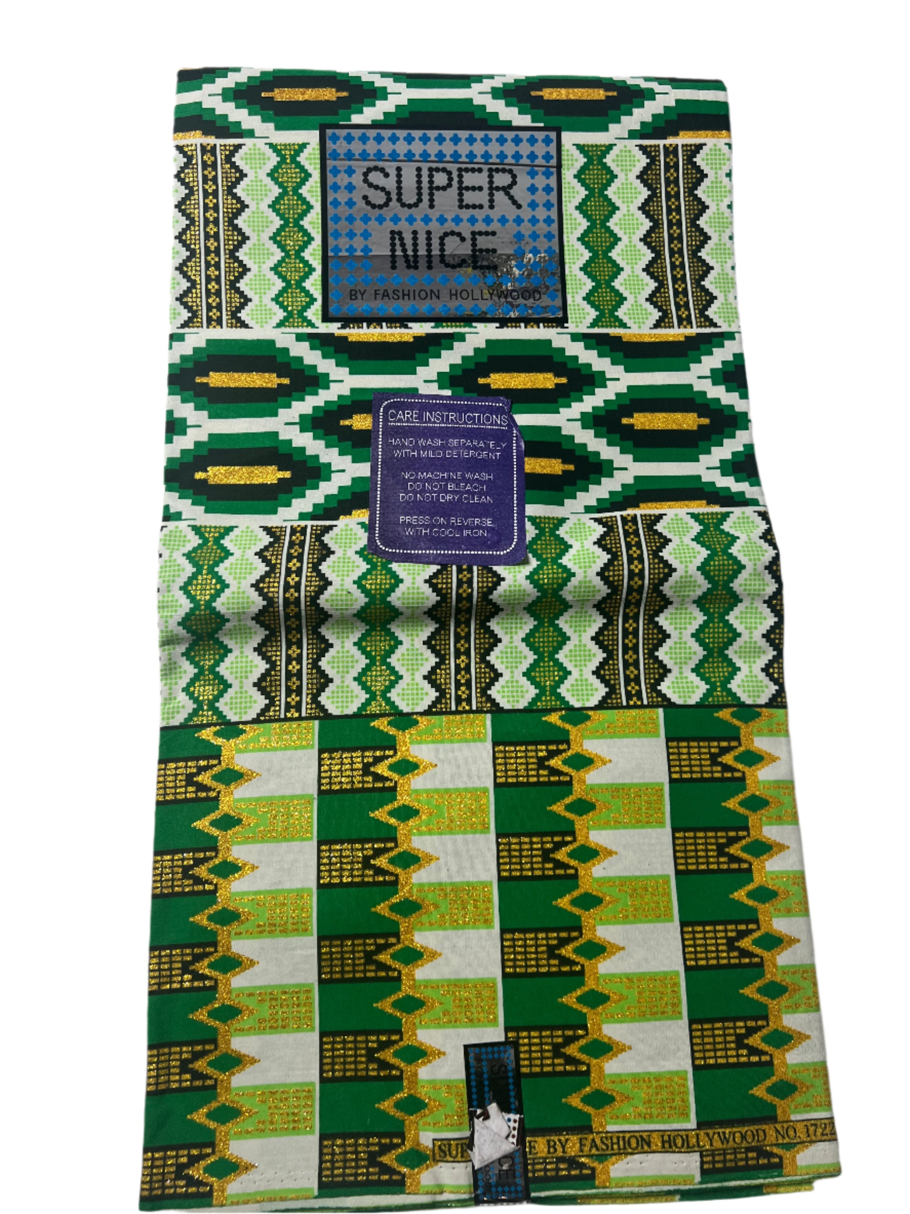 100% Cotton African Ankara Print Fabric Wax green Vibrant Patterned, Traditional Ankara African Fabric for Sewing **ITEM SOLD by YARD**