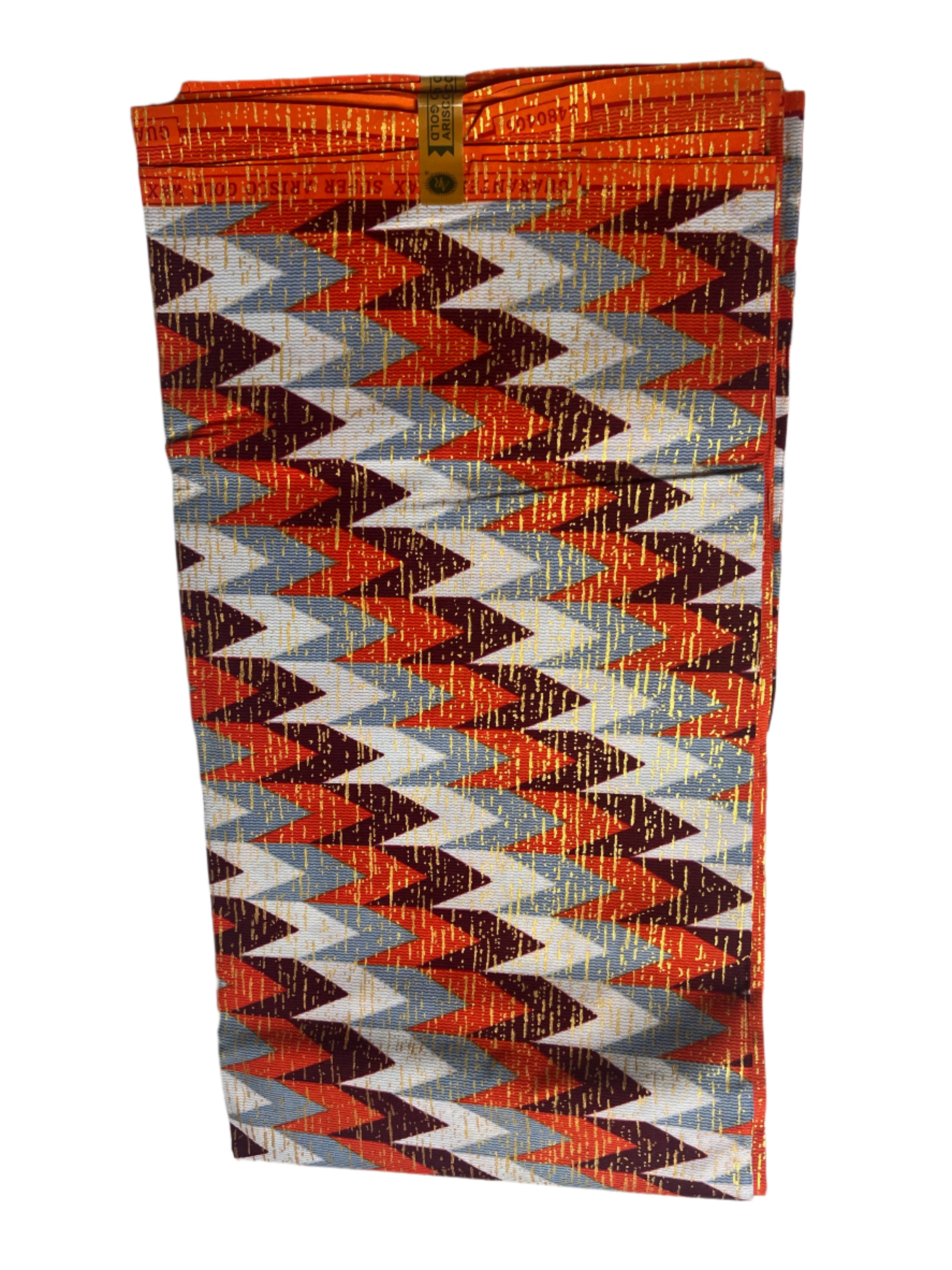 100% Cotton African Hitartex Ankara Print Fabric Wax motif kente Orange, Traditional Ankara African Fabric for Sewing **ITEM SOLD by YARD**