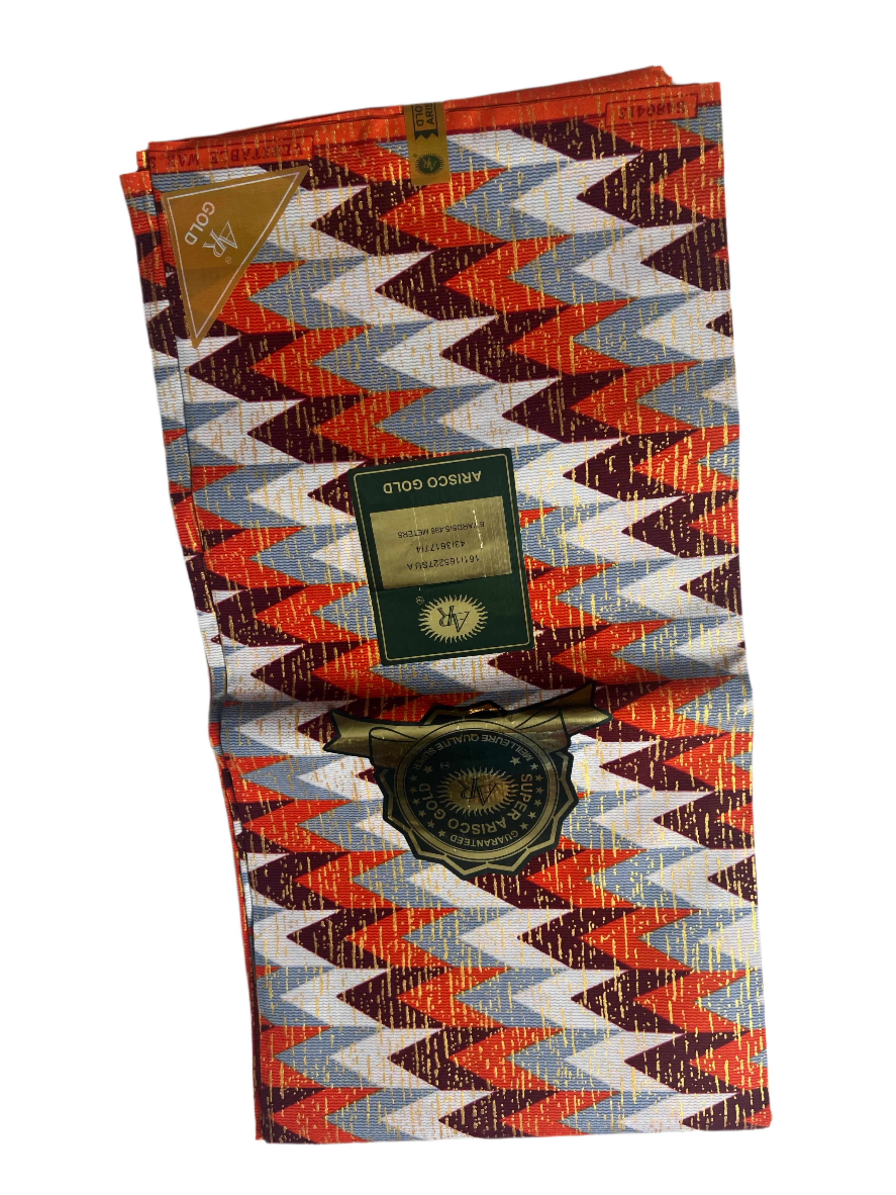 100% Cotton African Hitartex Ankara Print Fabric Wax motif kente Orange, Traditional Ankara African Fabric for Sewing **ITEM SOLD by YARD**