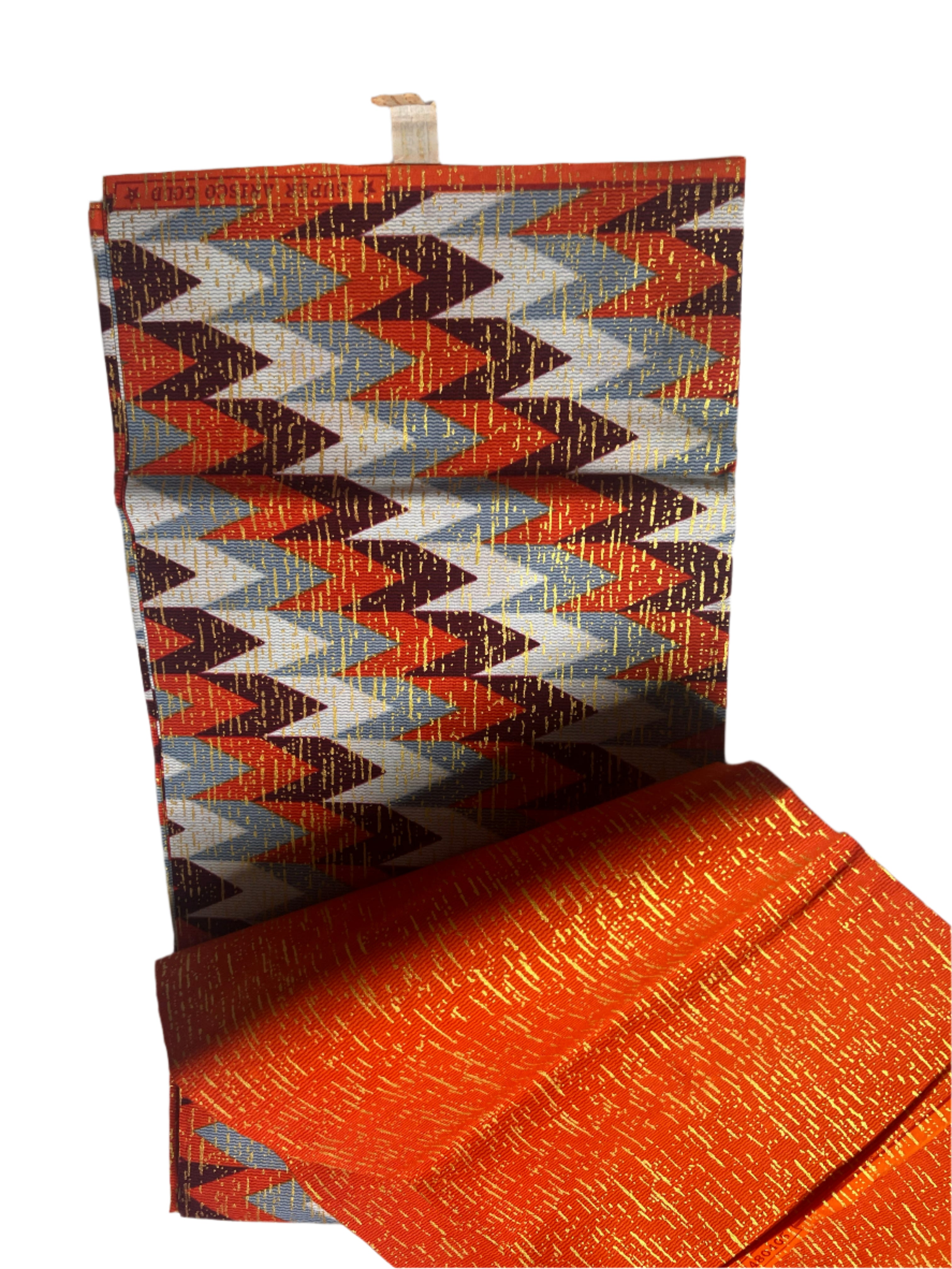 100% Cotton African Hitartex Ankara Print Fabric Wax motif kente Orange, Traditional Ankara African Fabric for Sewing **ITEM SOLD by YARD**