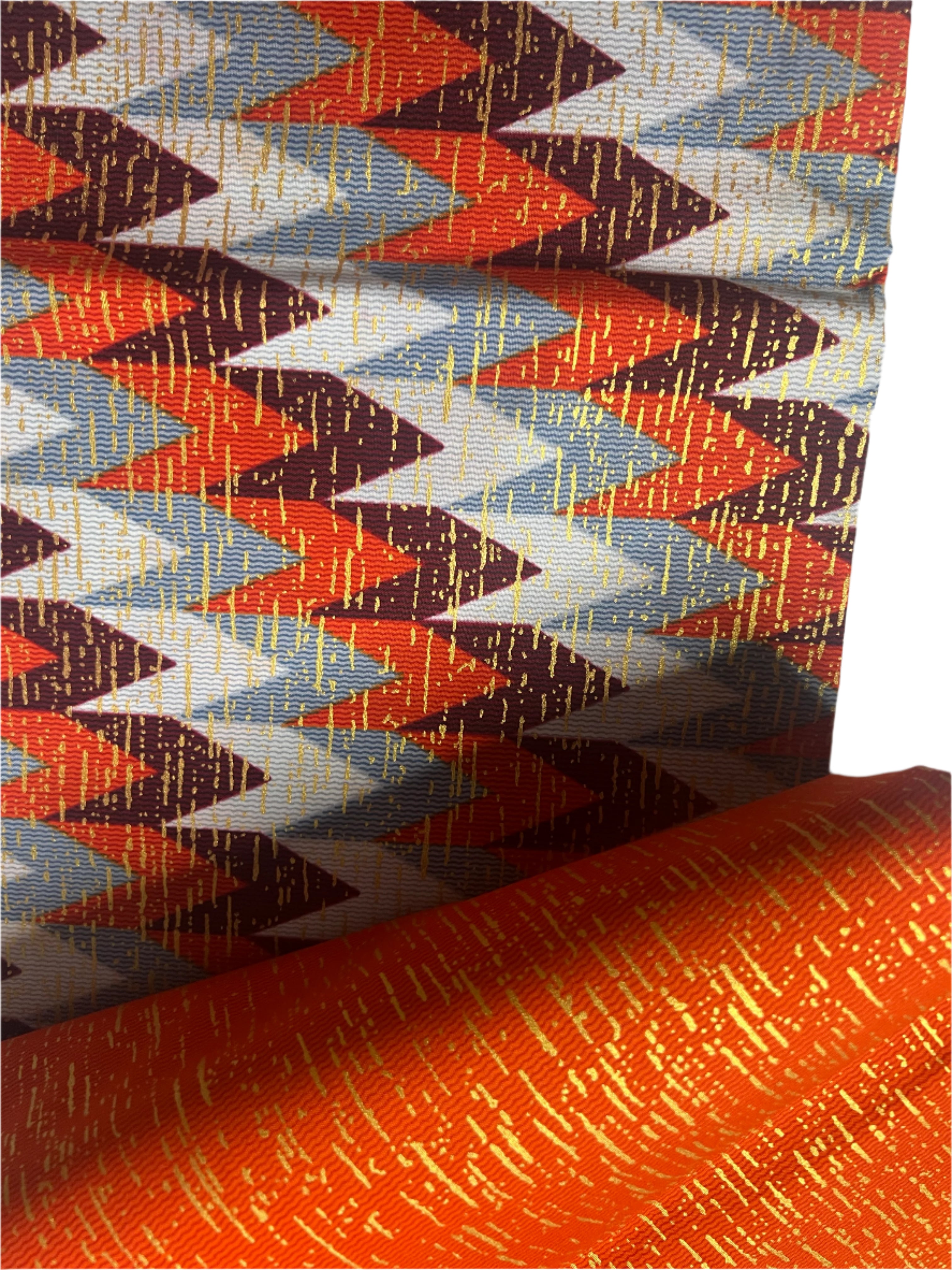 100% Cotton African Hitartex Ankara Print Fabric Wax motif kente Orange, Traditional Ankara African Fabric for Sewing **ITEM SOLD by YARD**