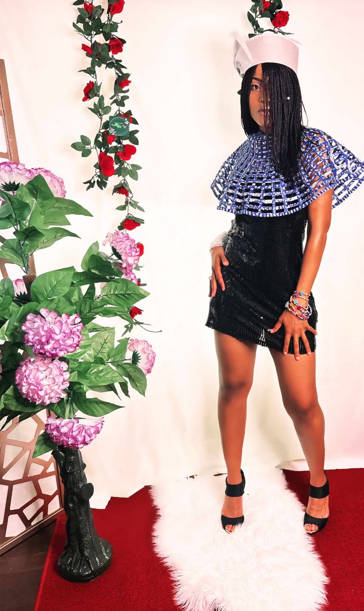 Ankara Cape print ,Tissu traditionnelle bamileke ndop ,weaved cape wear by beautiful african women