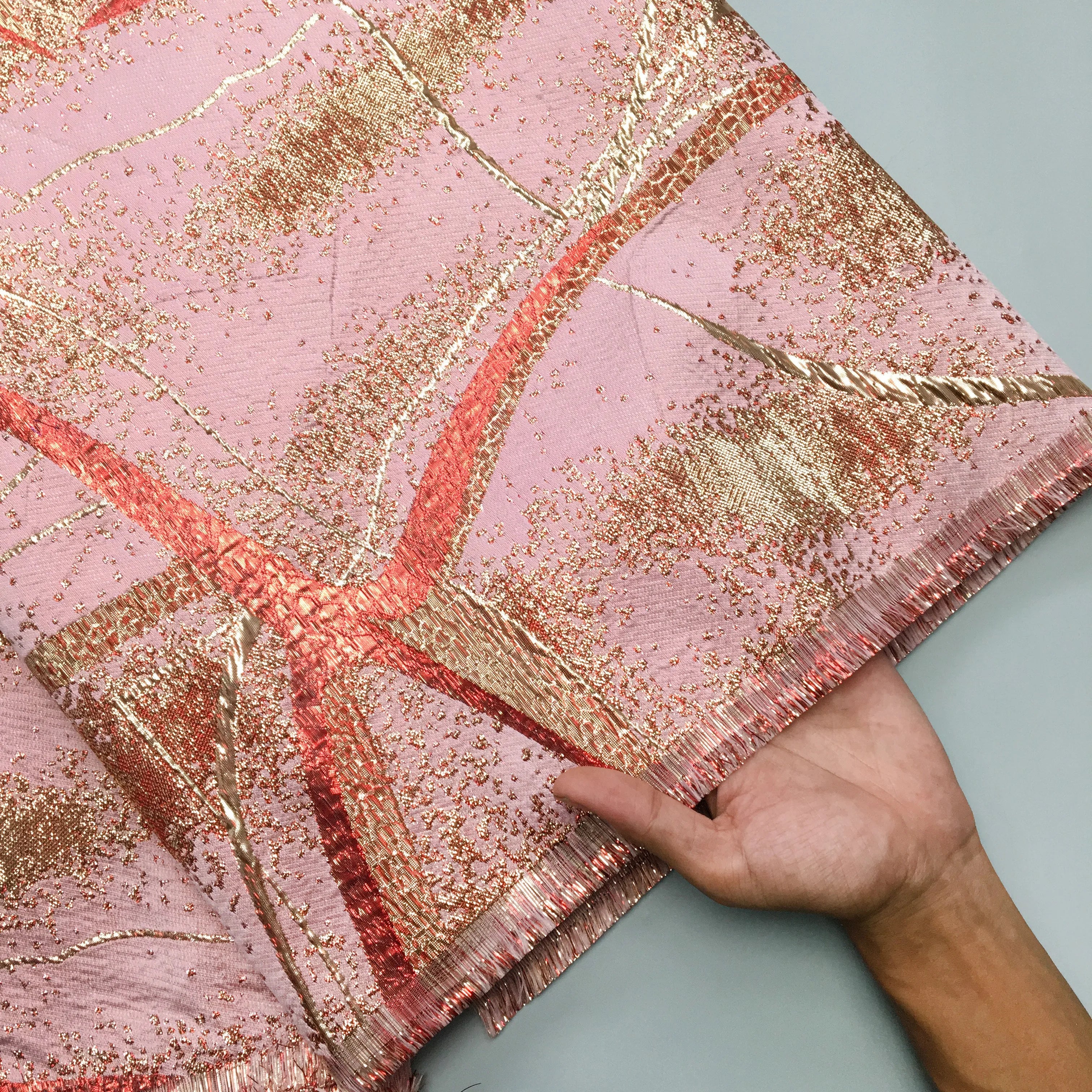 French Lace Fabric New Design Brocade Jacquard Lace Fabric 2024 High Quality African Fabric Lace For Women Wedding Dress F3901