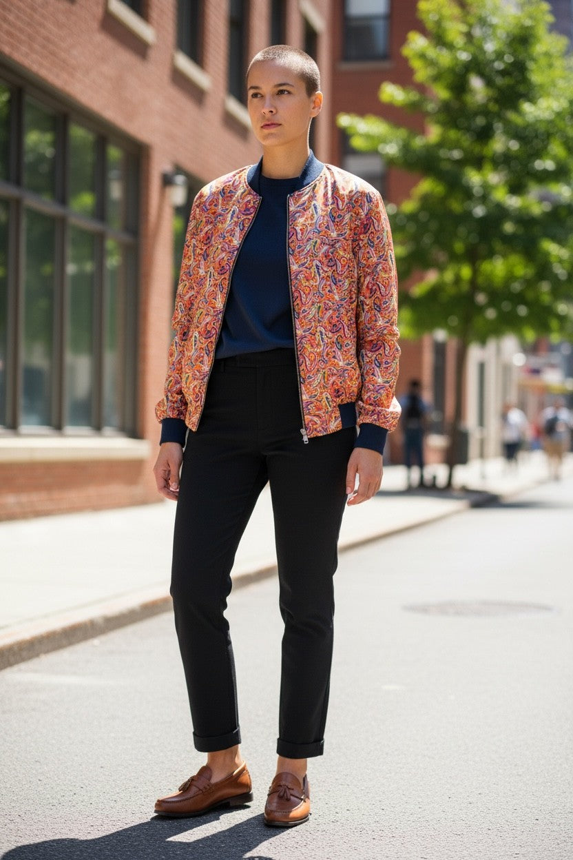 FLORAL REVERSIBLE BOMBER