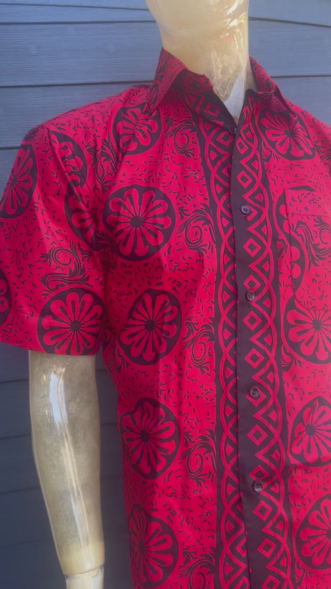 XL African Men's dress shirt with Ankara fabric 100% cotton