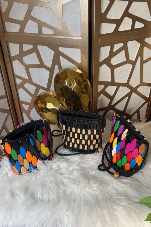 African bags with beads